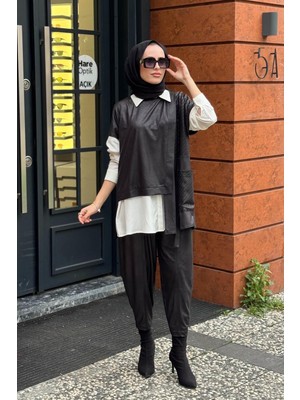 Heddy & Nurcan Çetin Nurcan Çetin 3lü Pantolonlu Takım 25630 Siyah