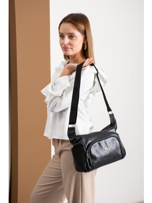 Sanmorris Glc Kadın Ayarlanabilir Çapraz Askılı Çok Gözlü Suni Deri Omuz Çantası 1434