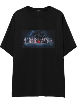 The Lucid Lab Star Wars Last Supper Oversize Tişört - Siyah