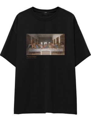 The Lucid Lab Son Akşam Yemeği Oversize Tişört - Siyah