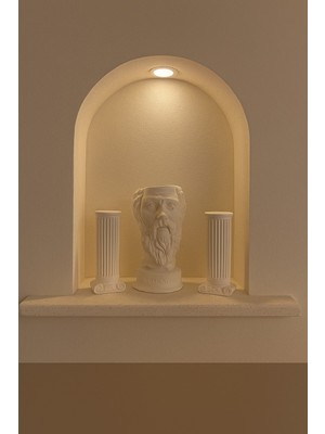 Sisay Home Sokrates Büstü ve Iki Sütunlu Dekoratif Set Biblo