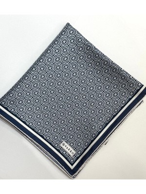 Vakko Tivil Monogram Ipek Eşarp 41408-LACIVERT Ekru