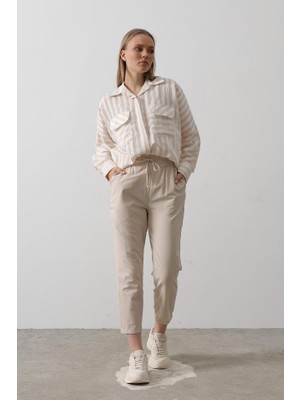 Moderie Butik Pantolon - Taş