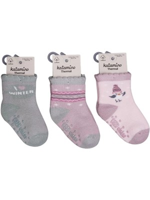 Butik Bfs  Katamino Zerin Abs'li Kız Bebek Havlu Soket Çorap K45908 Asorti