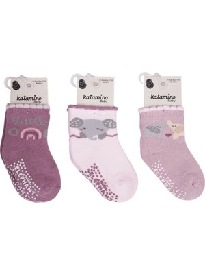 Butik Bfs  Katamino Mirselin Abs'li Havlu Kız Bebek Soket Çorap K45892 Asorti