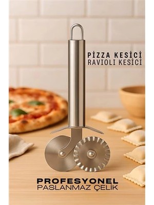 Butik Bfs  Pizza Kesici Profesyonel Çelik Hamur Ravioli Kesici