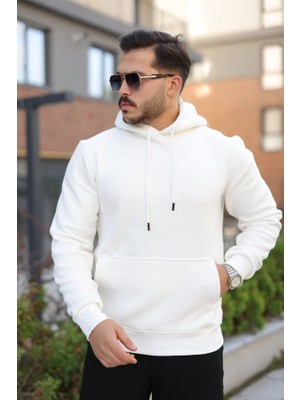 Moderie Butik Erkek Kapüşonlu Üç Iplik Şardonlu Hoodie