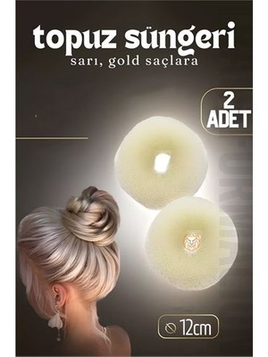 Erbar Hsnet Gold Saç Topuz Süngeri 2 Adet 12 cm Çap 5 cm Kalınlık - M098R358-K50098
