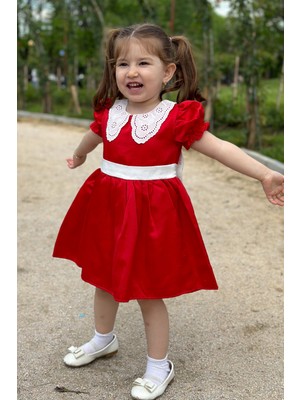 Baby Animals Kız Bebek Elbise Kız Çocuk Elbise Doğum Günü Parti Düğün Elbise Dantelli Kısa Kol astarlı elbise