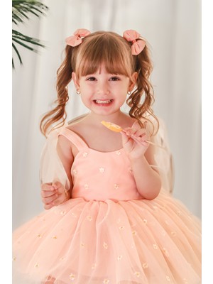 Baby Animals Kız Bebek Elbise Kız Çocuk Elbise Doğum Günü Parti Düğün Elbise Askılı Astarlı Papatya Elbise