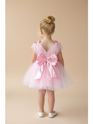 Baby Animals Kız Bebek Kız Çocuk Doğum Günü Parti Düğün Elbise Balonkol Fiyonklu Tüllü Tütü Astarlı