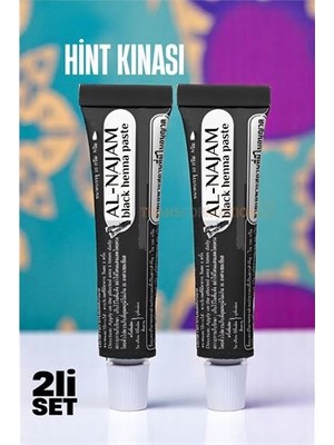 Erbar Hsnet Geçici Dövme Kınası - Tüp Hint Kınası Siyah 2li Set Al-Najam - M158R595-K05158