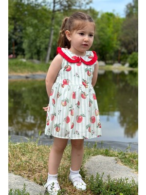 Baby Animals Kız Bebek Elbise Kız Çocuk Elbise Doğum Günü Parti Düğün Elbise Dantelli Kısa Kol astarlı elbise