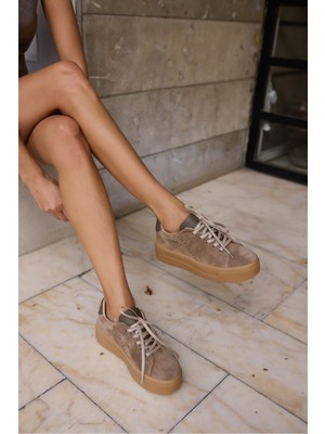 Angelina Jones Jenny Kadin Vızon Gercek Deri 5 cm Taban Sneaker