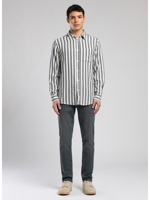 Lee Cooper Regular Fit Lacivert Erkek Gömlek 252 Lcm 241004 Cızjo Ekru-Lacivert