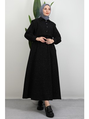 Alçin Tüvit Elbise Siyah