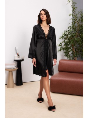 Pierre Cardin Saten Dörtlü Gelin Çeyiz Seti - 7010 Siyah