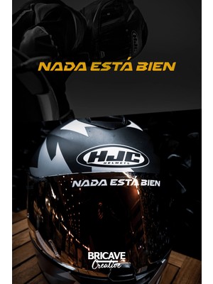 Aydın Garage Nada Está Bien / Hiçbir Şey Yolunda Değil Yazı Jdm Motosiklet Kask Etiket Sticker 12X1CM