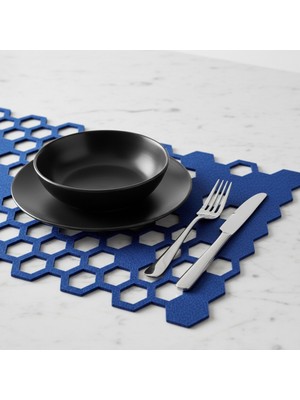 Grand Fine Art 2 Adet Keçe Amerikan Servis Dikdörtgen Supla 33X44 Cm-Bal Peteği Desenli Supla