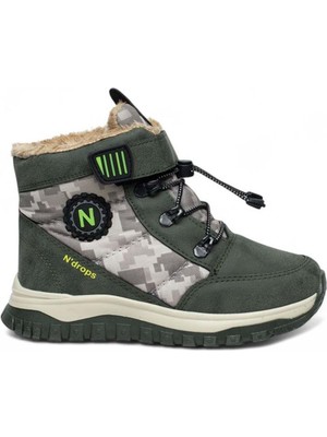 Moda Ayakkabı Ndrops M-888 Haki Erkek Çocuk Kışlık Bt Ayakkabı
