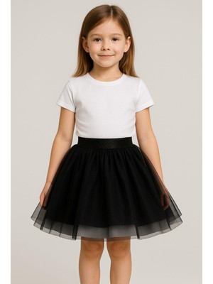 Gala Stil Gala Kız Çocuk  Beli Lastikli Tütülü Etek