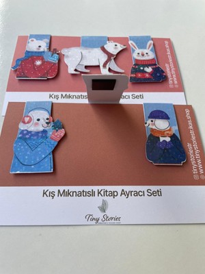 Tiny Stories TR Mıknatıslı Kitap Ayracı - Kış Temalı, Sevimli Hayvanlı 6 Adet