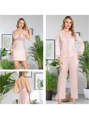 Alissa Kadın Saten 6'lı Işlemeli Gelin Çeyiz Seti