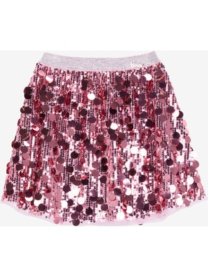 Barbie Normal Bel Normal Pembe Pullu Kısa Kız Çocuk Etek BRB5WG-ETK6654