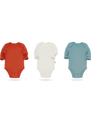 Kiddy Boo 3lü Mevsimlik Çıtçıtlı Body Zıbın 0-3 Ay/3 Yaş Arası %100 Pamuk Unisex Kız Erkek Bebek&çocuk