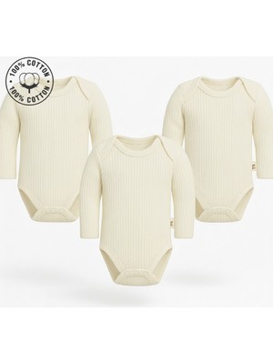 Kiddy Boo 3lü Mevsimlik Çıtçıtlı Body Zıbın 0-3 Ay/3 Yaş Arası %100 Pamuk Unisex Kız Erkek Bebek&çocuk