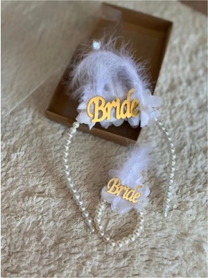 Evsay Bride, Bekarlığa Veda Partisi, Beyaz Gold Taç Bileklik Set