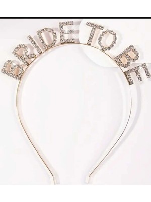 Evsay Bride To Be Yazılı Metal Taç  Bekarlığa Veda Partisi Konsepti Kaliteli Taç Gold