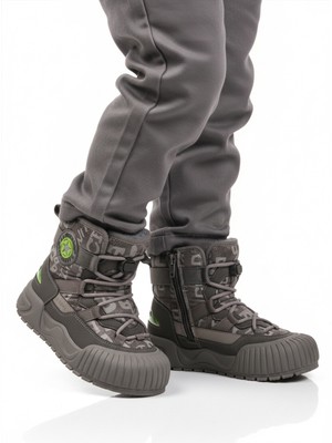 Gri Içi Kürklü Soğuğa Dirençli Kaymaz Taban Erkek Çocuk Bot 22665 F