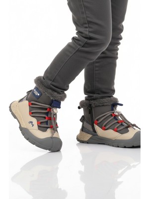 Gri Içi Kürklü Soğuğa Dirençli Kaymaz Taban Erkek Çocuk Bot 22671 F