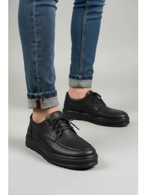 Zerenyus ZRJ-T12 Bağcıklı Erkek Günlük Spor Klasik Ayakkabı Siyah Beyaz