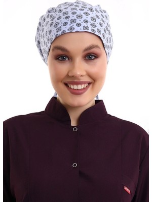 Bilenn Tekstil Tesettür Bone - 2301 Mavi Kilim Desenli