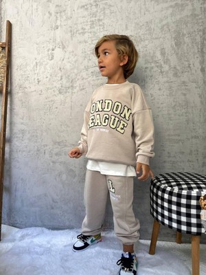 Cg Kids London League Süzüne Nakış Işlemeli 3 Iplik Alt Üst Takım Süper Kalite Kumaş