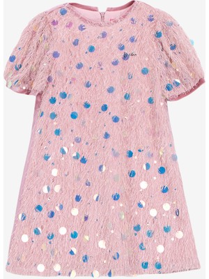 Barbie Pullu Pembe Kız Çocuk Abiye Elbise BRB5WG-ELB6148