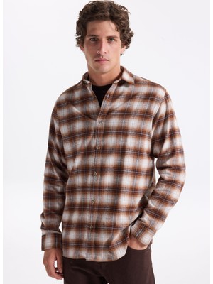 Jack & Jones Normal Kahve Erkek Gömlek 12279546_JJJOSHUA Check Shırt Ls