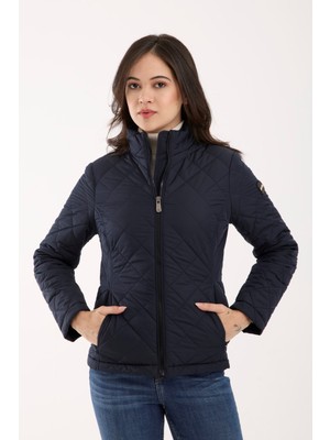 G-FOX Kadın Baklava Desen Mevsimlik Mont – Hafif Dolgulu, Dik Yaka, Fit Siluet 8787