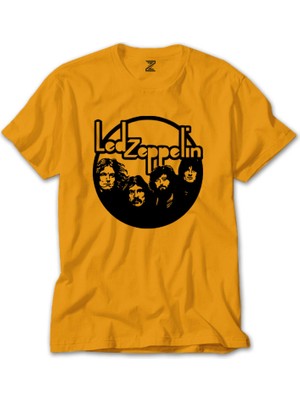 LED Zeppelin Circle Sarı Tişört Liyada