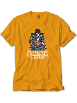 Stranger Things Characters Sarı Tişört Liyada