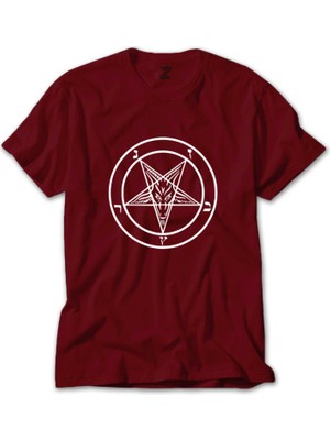 Baphomet Logo Kırmızı Tişört Liyada