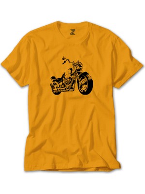 Chopper Motorsiklet Sarı Tişört Liyada