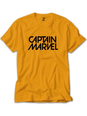 Captain Marvel Text Sarı Tişört Liyada