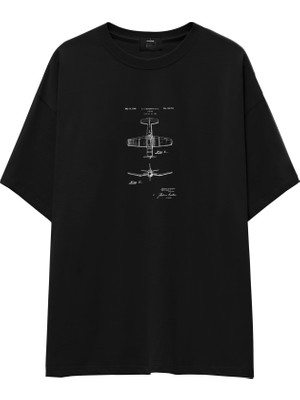 The Lucid Lab F4U Corsair Oversize Tişört - Siyah
