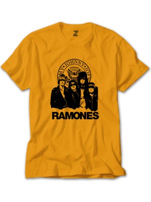 Ramones Logo And Group Sarı Tişört Liyada