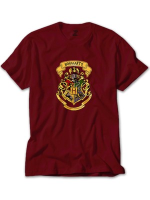 Harry P. Hogwarts Logo Kırmızı Tişört Liyada