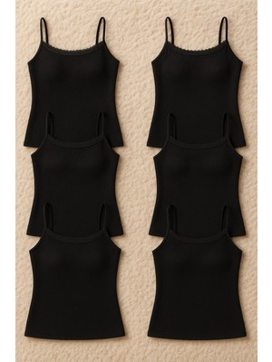 Alissa Kadın Transferli Ribana %100 Pamuklu 6'lı Atlet W6K0K1T3KA