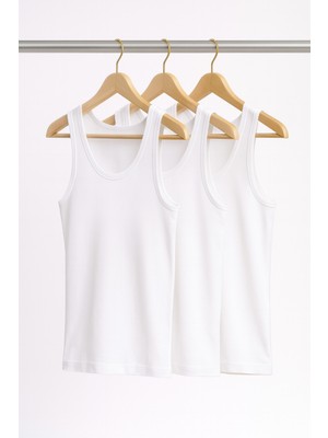 Alissa Erkek %50 Pamuk-%50 Modal Klasik Beyaz 3'lü Atlet W2İK1L1KK2E.3LU